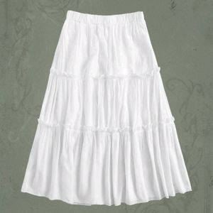 White tiered gypsy boho skirt